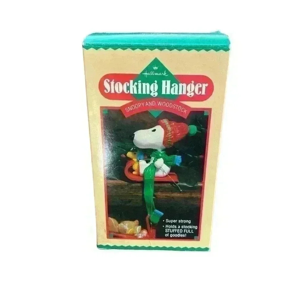 1984 Hallmark Peanuts Snoopy and Woodstock Christmas Stocking Hanger